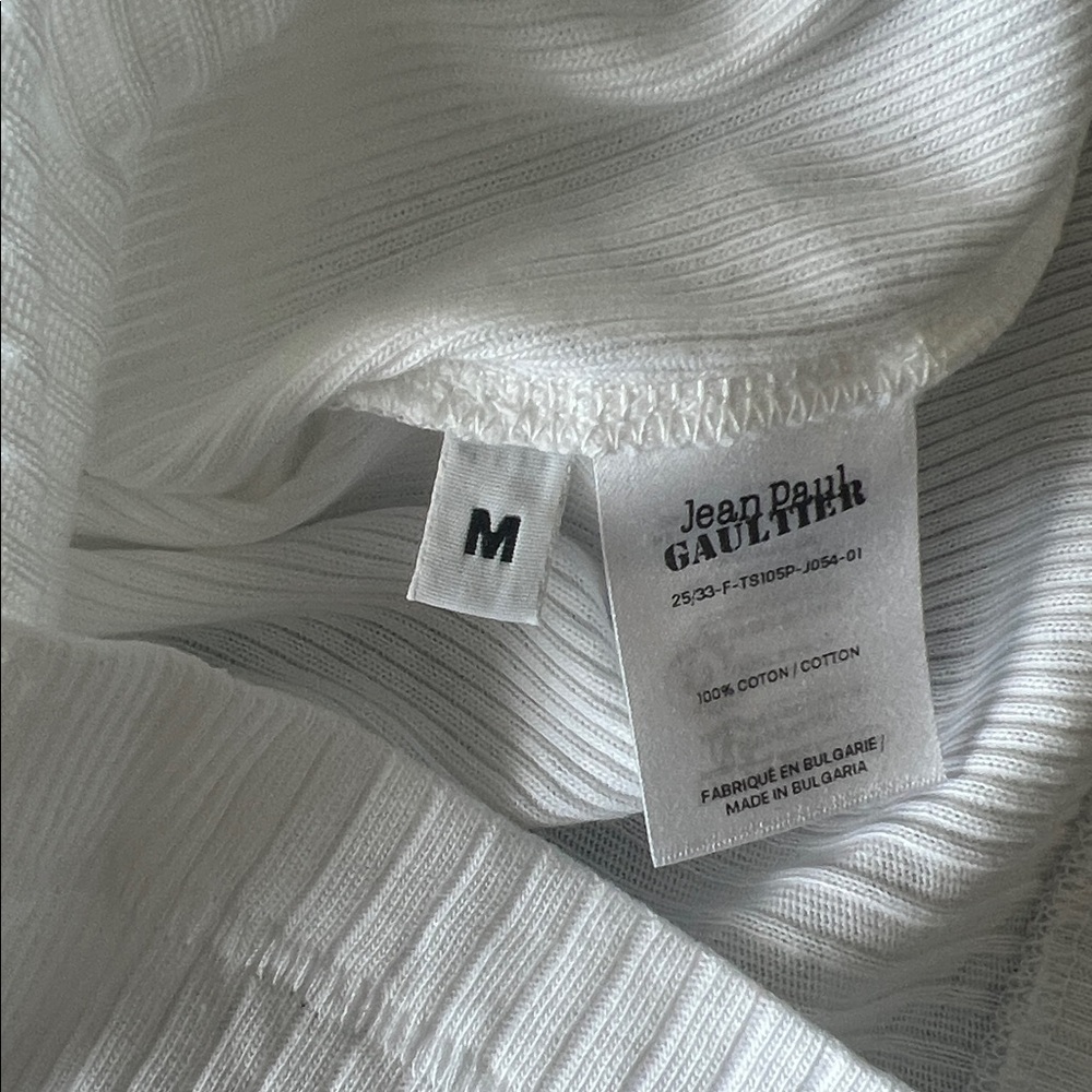Jean Paul Gaultier White Ribbed Tee - Picture 3 of 3
